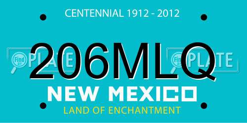 206MLQ New Mexico License Plate