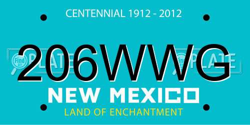 206WWG New Mexico License Plate