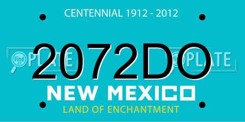 2072DO New Mexico License Plate