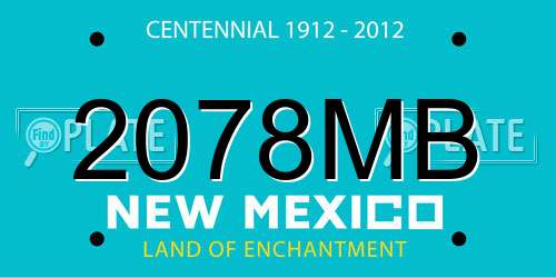 2078MB New Mexico License Plate