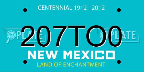 207TO0 New Mexico License Plate