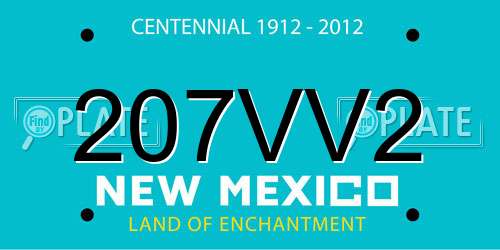 207VV2 New Mexico License Plate