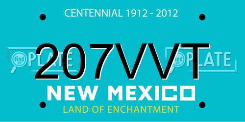 207VVT New Mexico License Plate