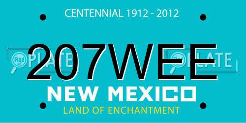 207WEE New Mexico License Plate