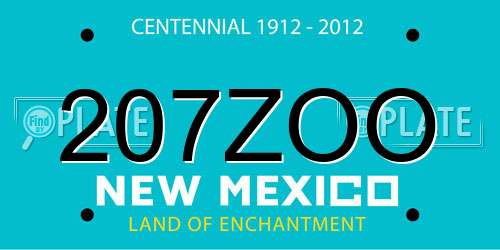 207ZOO New Mexico License Plate