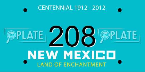 208 New Mexico License Plate