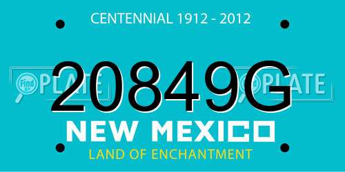 20849G New Mexico License Plate