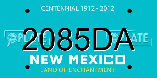 2085DA New Mexico License Plate