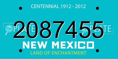 2087455 New Mexico License Plate