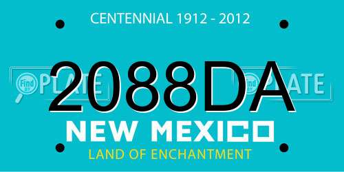 2088DA New Mexico License Plate