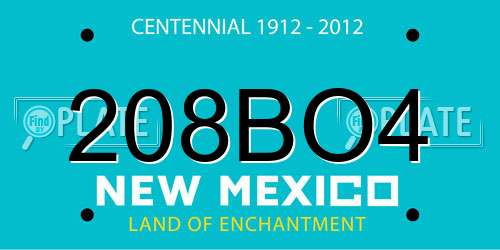 208BO4 New Mexico License Plate