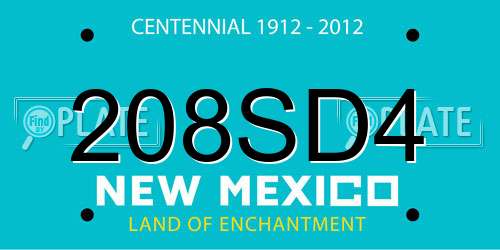 208SD4 New Mexico License Plate