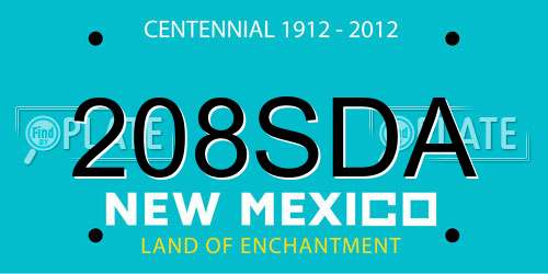 208SDA New Mexico License Plate