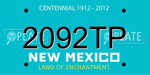 2092TP New Mexico License Plate