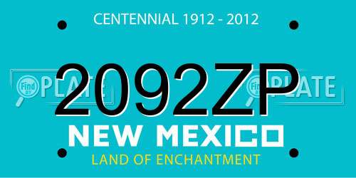 2092ZP New Mexico License Plate
