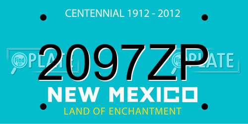 2097ZP New Mexico License Plate