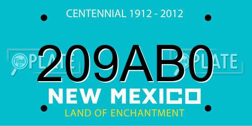 209AB0 New Mexico License Plate