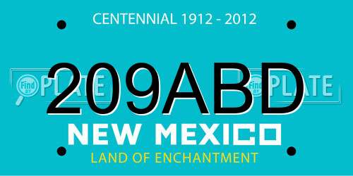 209ABD New Mexico License Plate