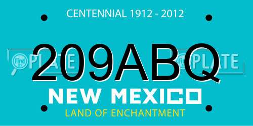 209ABQ New Mexico License Plate