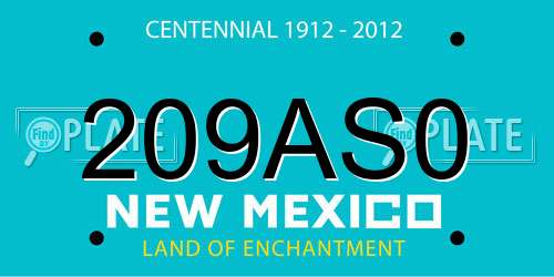 209AS0 New Mexico License Plate