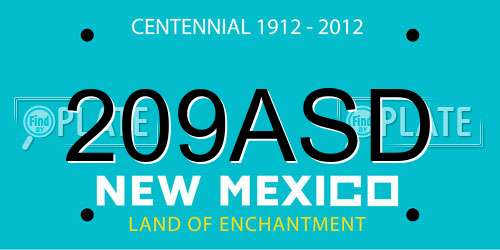 209ASD New Mexico License Plate