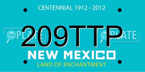 209TTP New Mexico License Plate