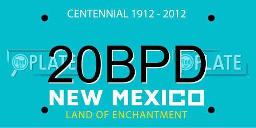 20BPD New Mexico License Plate