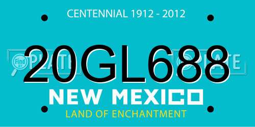 20GL688 New Mexico License Plate