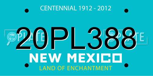 20PL388 New Mexico License Plate
