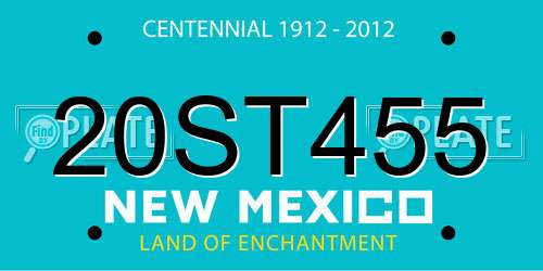 20ST455 New Mexico License Plate