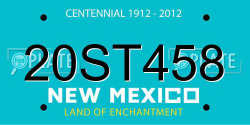 20ST458 New Mexico License Plate