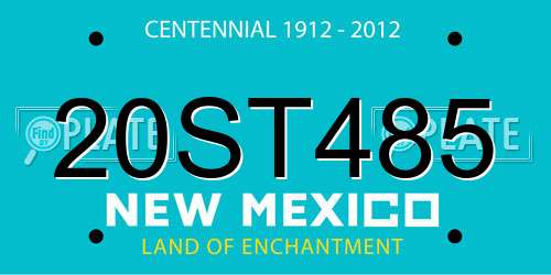 20ST485 New Mexico License Plate