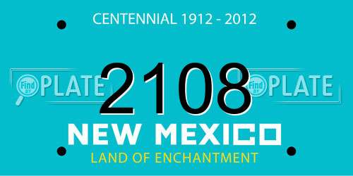 2108 New Mexico License Plate