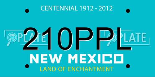 210PPL New Mexico License Plate