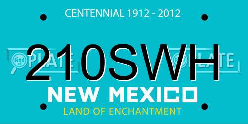 210SWH New Mexico License Plate