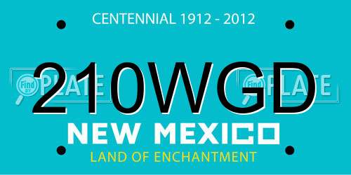 210WGD New Mexico License Plate