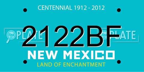 2122BF New Mexico License Plate