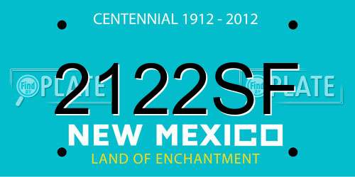 2122SF New Mexico License Plate