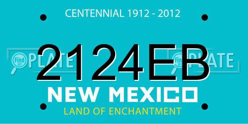 2124EB New Mexico License Plate