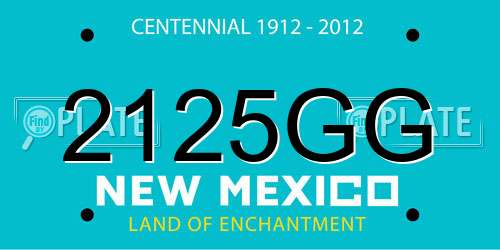 2125GG New Mexico License Plate