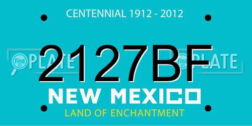 2127BF New Mexico License Plate
