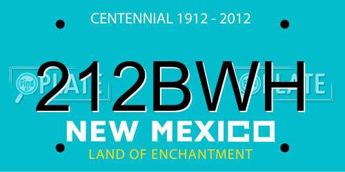 212BWH New Mexico License Plate