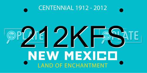 212KFS New Mexico License Plate