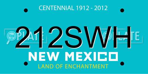 212SWH New Mexico License Plate