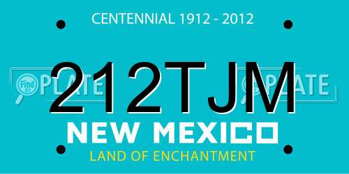 212TJM New Mexico License Plate