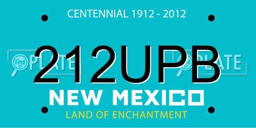 212UPB New Mexico License Plate