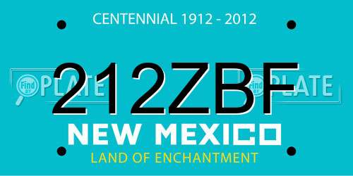 212ZBF New Mexico License Plate