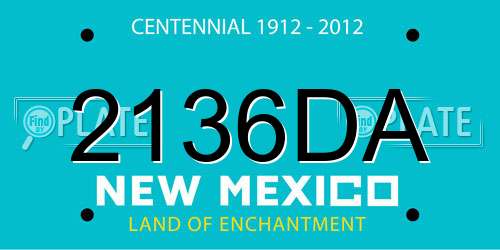 2136DA New Mexico License Plate