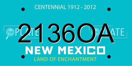 2136OA New Mexico License Plate