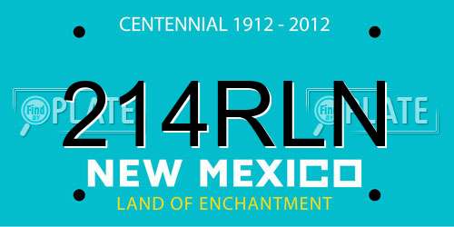 214RLN New Mexico License Plate
